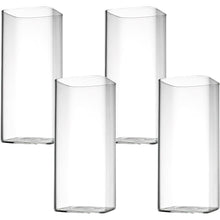 Viereckige Cocktailgläser 4 Stück 400ml Wassergläser Set