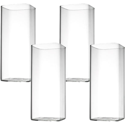 Viereckige Cocktailgläser 4 Stück 400ml Wassergläser Set