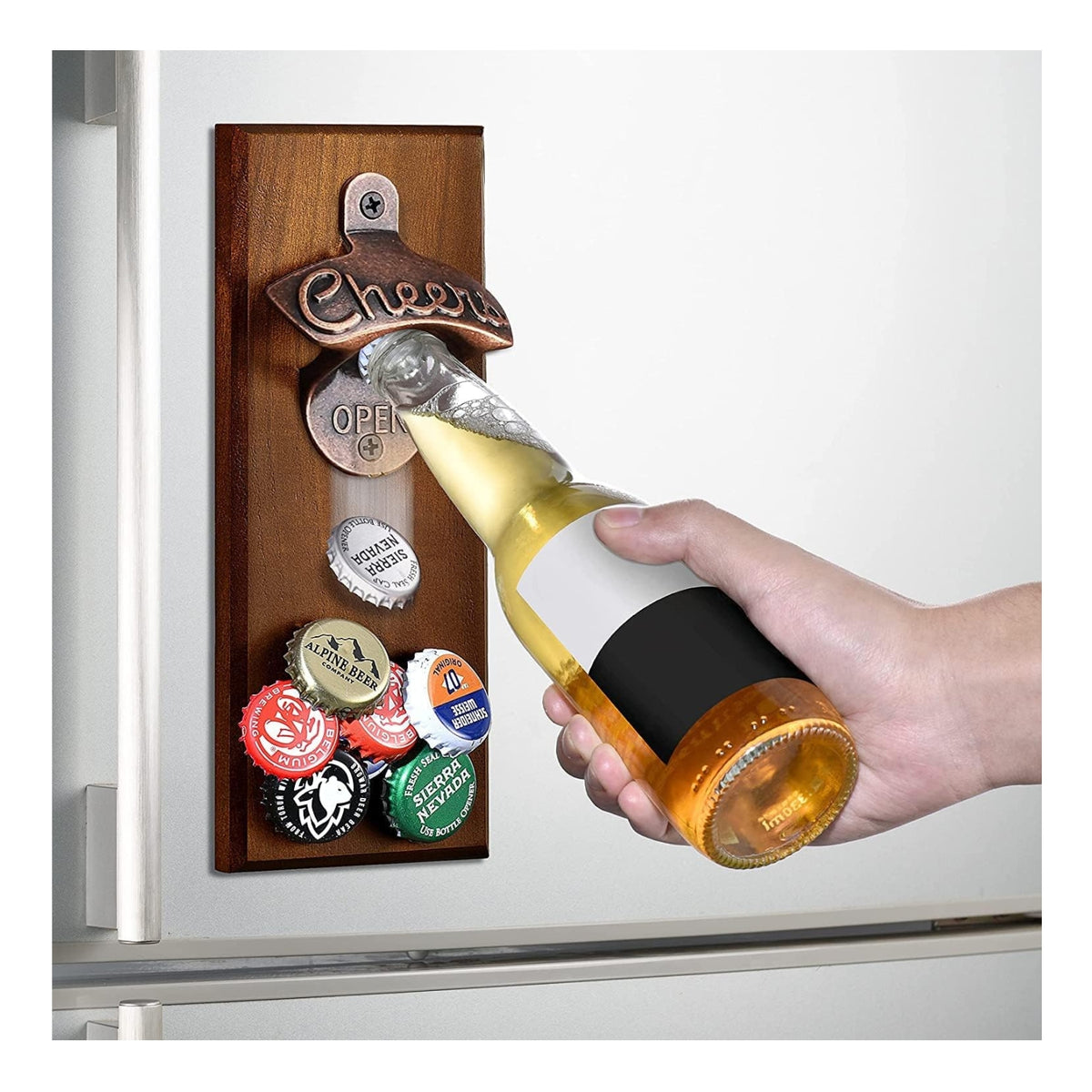 Magnetischer Bieröffner für die Wand - Einfache Montage, Vintage Look