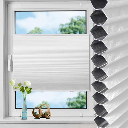 plissee ohne bohren Thermo Sonnenschutz 90x120cm Klemmfix