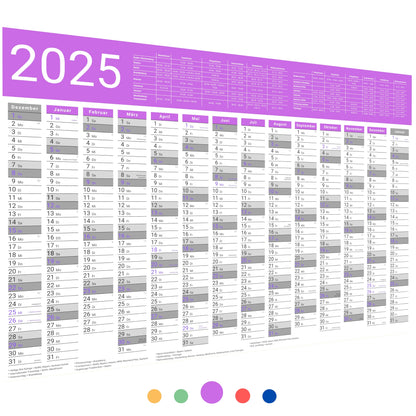 Kalender 2025 Wandkalender groß | Familienkalender | Jahreskalender 97x67 cm | Inkl. Feiertage nach Bundesländern | Wochenplaner