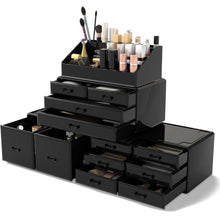Schwarz XXL Kosmetik Organizer 4 Lagen Schminkaufbewahrung Elegantes Design
