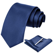 Krawatten Set Navy Blau Geschenke für Männer Krawatte 3 tlg