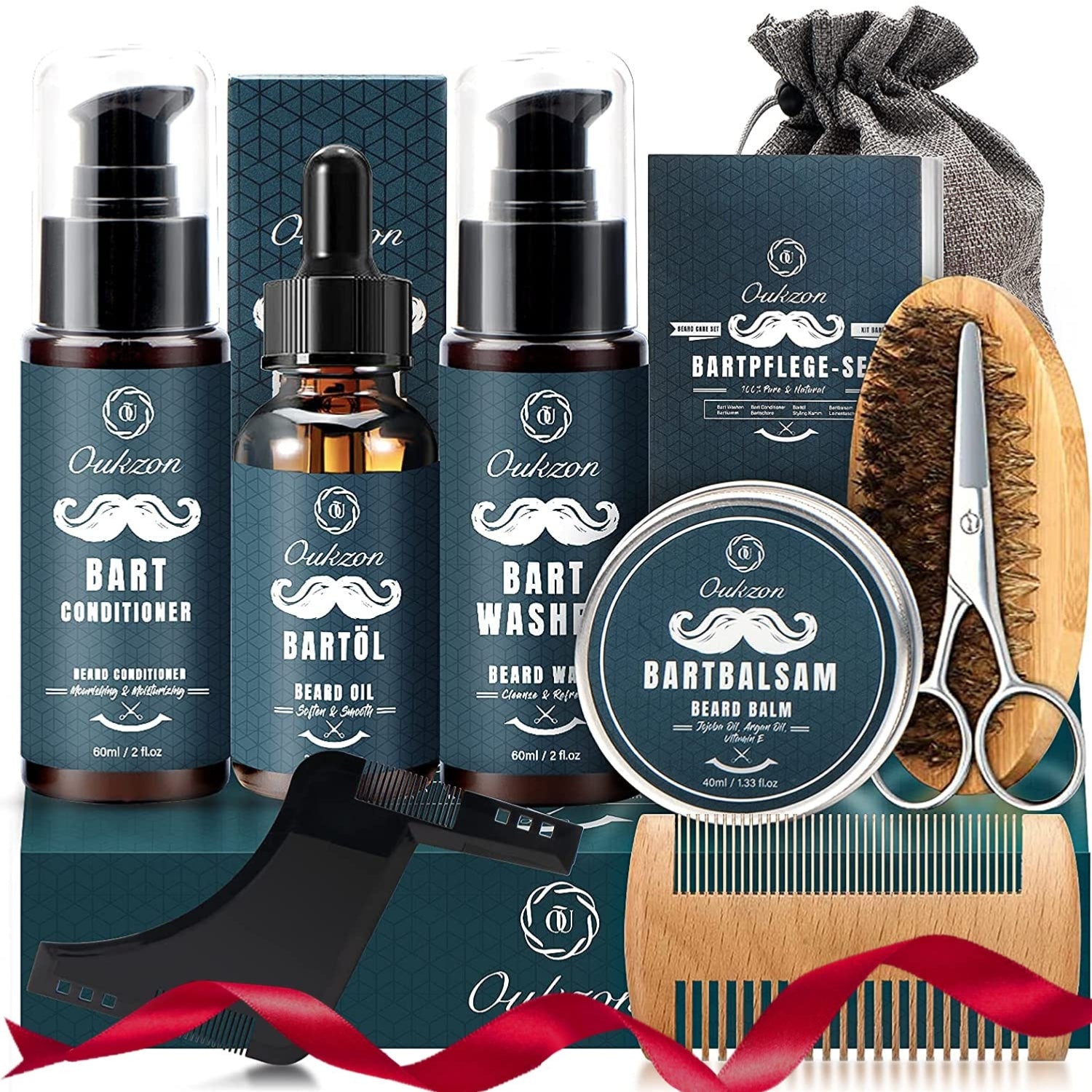 Männer Bartpflege Set Perfektes Geburtstagsgeschenk Shampoo Öl Balsam Kamm