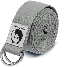 Yoga Gurt Baumwolle Yogagurt 180/250cm Schiebeschnalle Grau