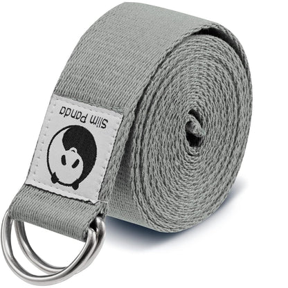 Yoga Gurt Baumwolle Yogagurt 180/250cm Schiebeschnalle Grau