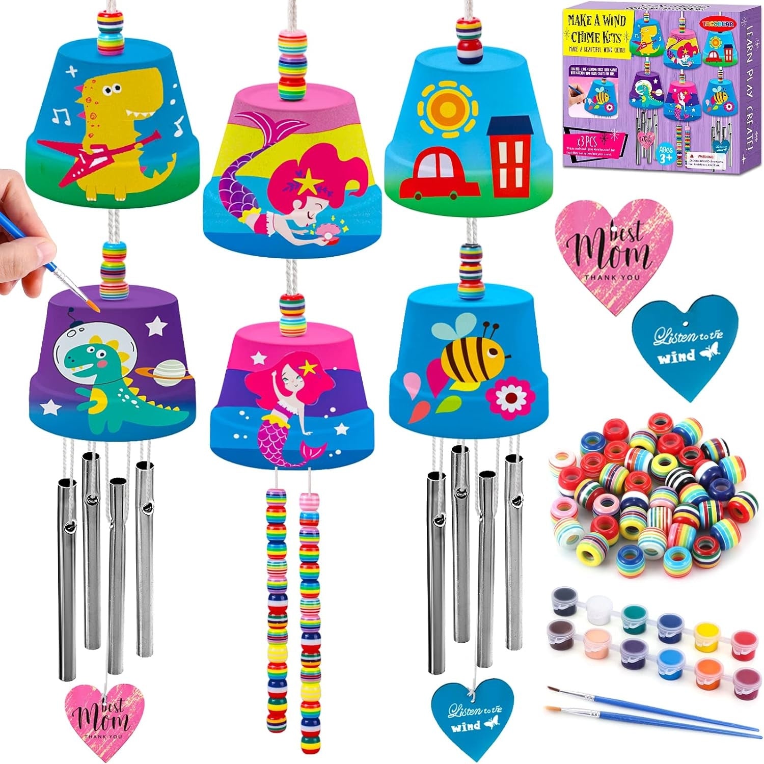 DIY Windspiel Basteln Malset für Kinder Kreativ Handarbeit Geschenk Abenteuer