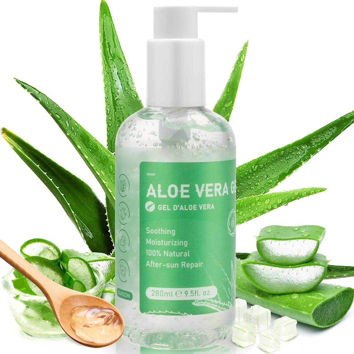 100% Reines Aloe Vera Gel Creme 280ml Natürlich Feuchtigkeitsspendend Hautpflege