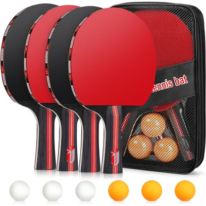 Tischtennisschläger Set Tischtennis Set 4 Schläger 6 Bälle