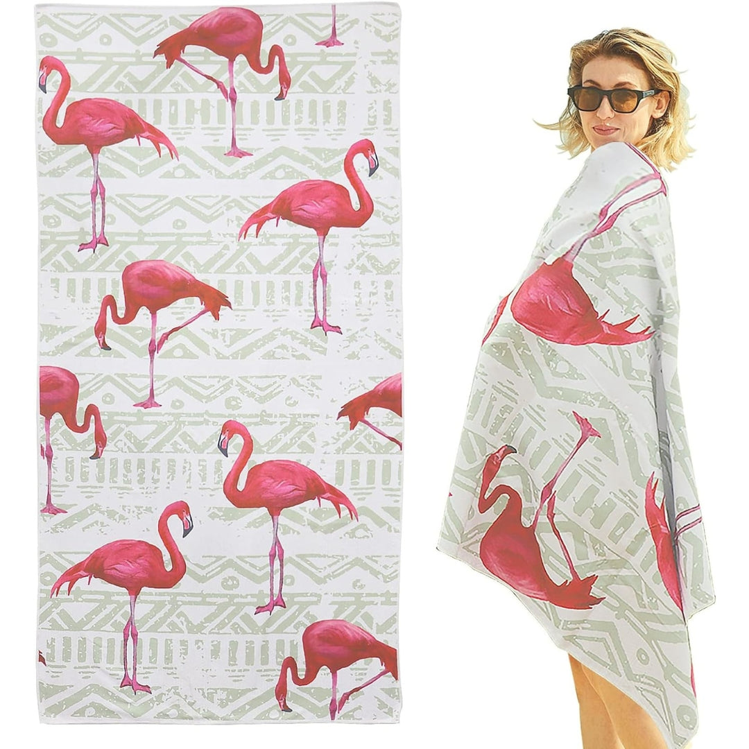 Mikrofaser Strandtuch Flamingo Groß 180x90 Schnelltrocknend