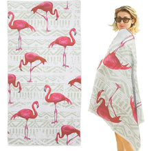 Mikrofaser Strandtuch Flamingo Groß 180x90 Schnelltrocknend
