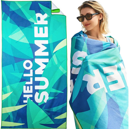 Mikrofaser Strandtuch 180x90 Schnelltrocknend Summer Blatt