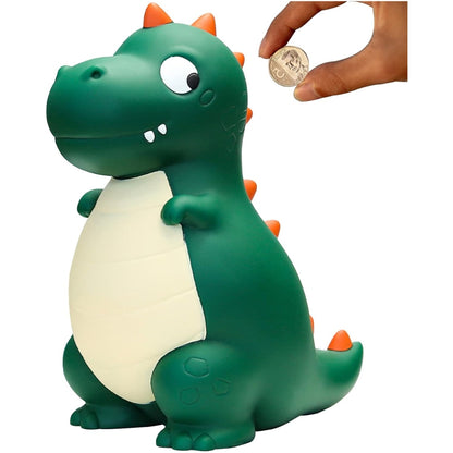 Kinder Dino Spardose Robust PVC Ungiftig Münzen Zugang Einfach Grün Spielzeug