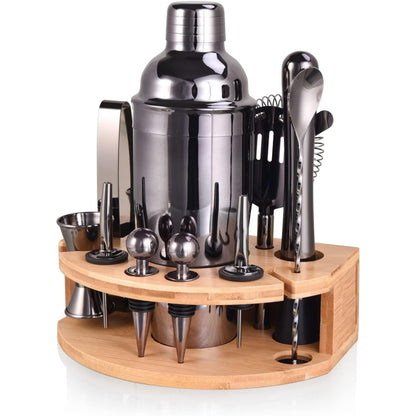 12tlg Barkeeper Set 750ML Edelstahl Cocktail Shaker Geschenk Kit Grau