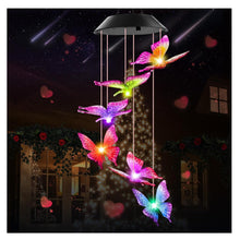 Geschenke für Frauen Schmetterling Solar Windspiel Garten Terrasse Leuchtend