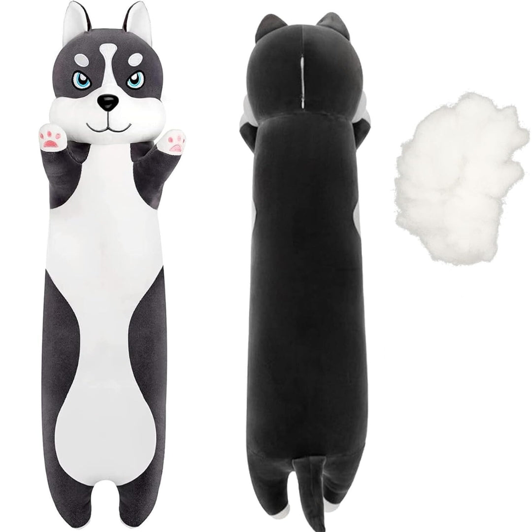 Husky Plüschtier 90cm Weich Kuschelig Kissen Geschenk Kinder Erwachsene