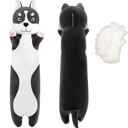 Husky Plüschtier 90cm Weich Kuschelig Kissen Geschenk Kinder Erwachsene