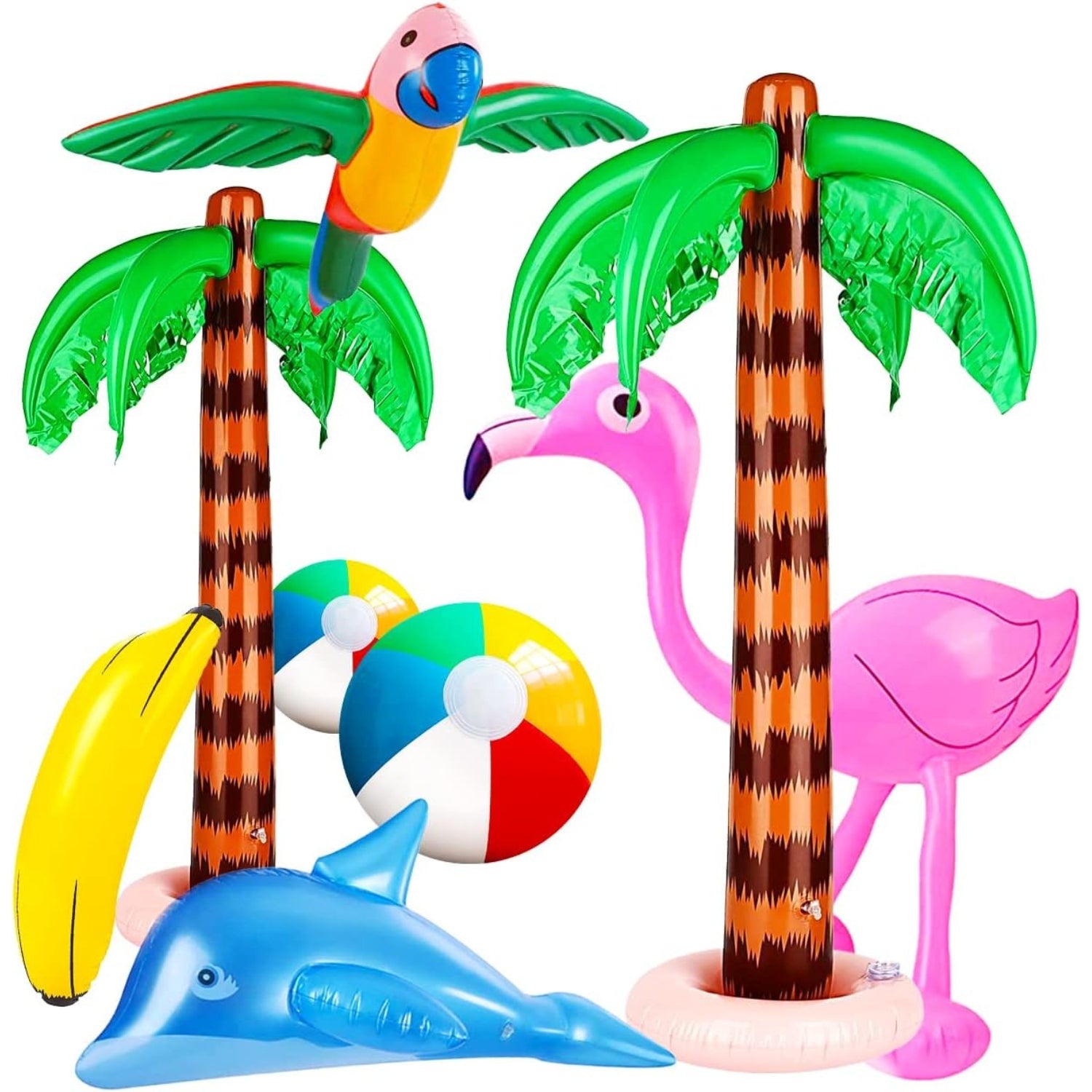 Poolspielzeug Strandspielzeug aufblasbare Palmen Flamingo