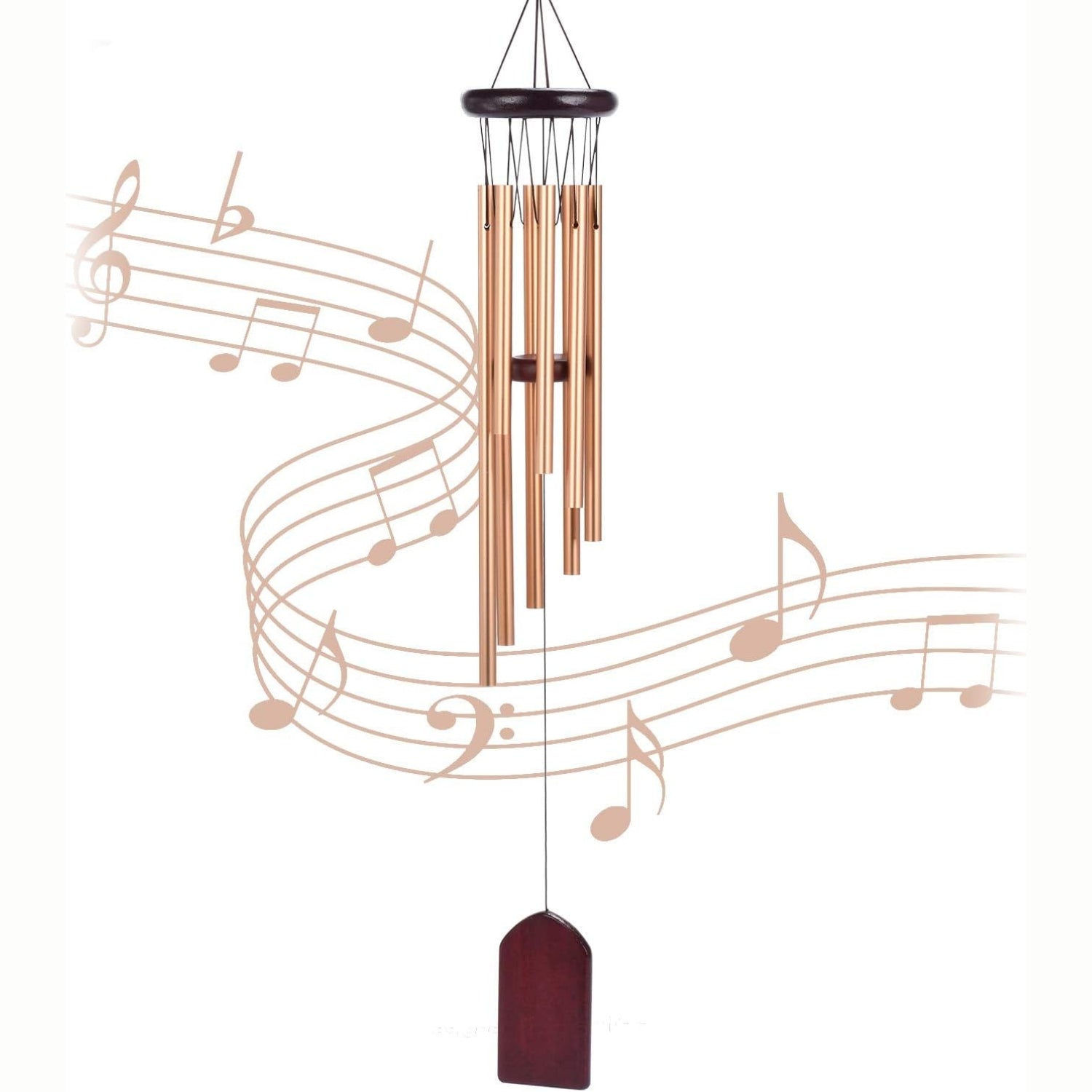 Garten Balkon Windspiele Rosegold 8 Aluminiumrohre Harmonische Töne für Draußen