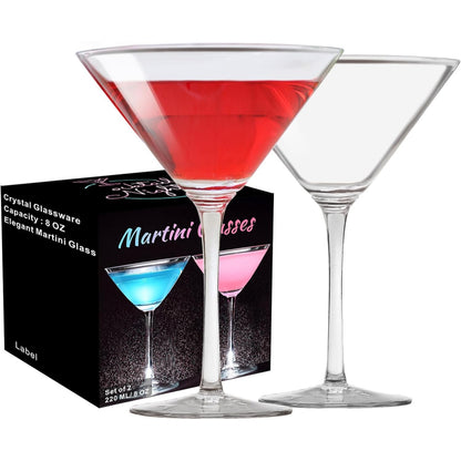 Martini Gläser Cocktailgläser 2er Set 240ml mit Geschenkbox
