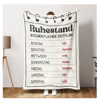 Decke zum Ruhestand - Geschenk für Rentner & Rentnerinnen, 150x130 cm