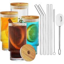 Cocktailgläser mit Deckel mit Glasstrohalme 325ml 4x Set