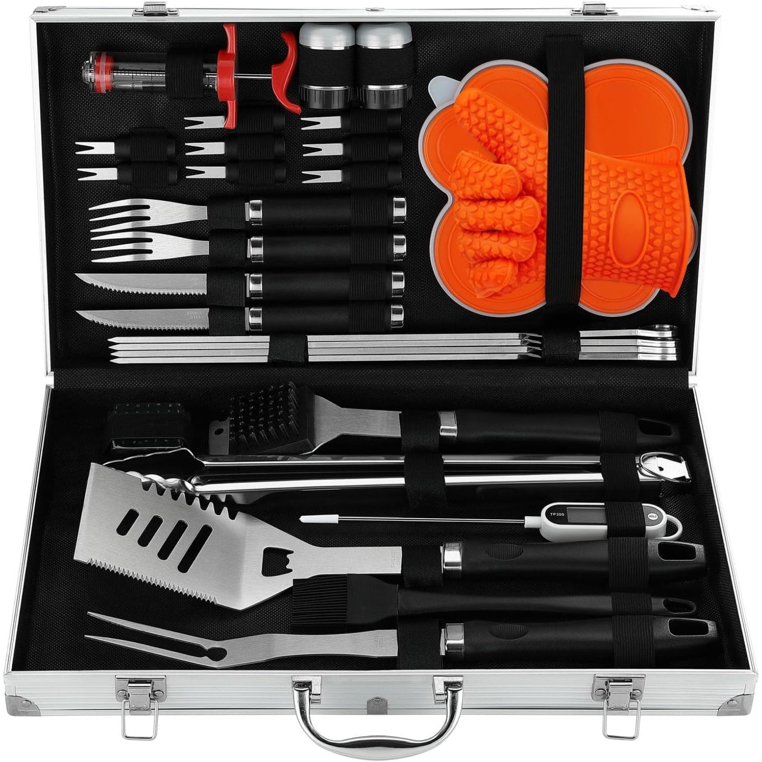 Geschenke für Männer Grillbesteck Set 30x Edelstahl Koffer