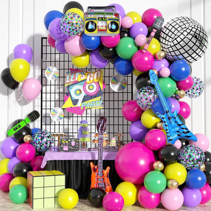 80er 90er Jahre Party Deko Ballon Girlande Bunt Luftballons