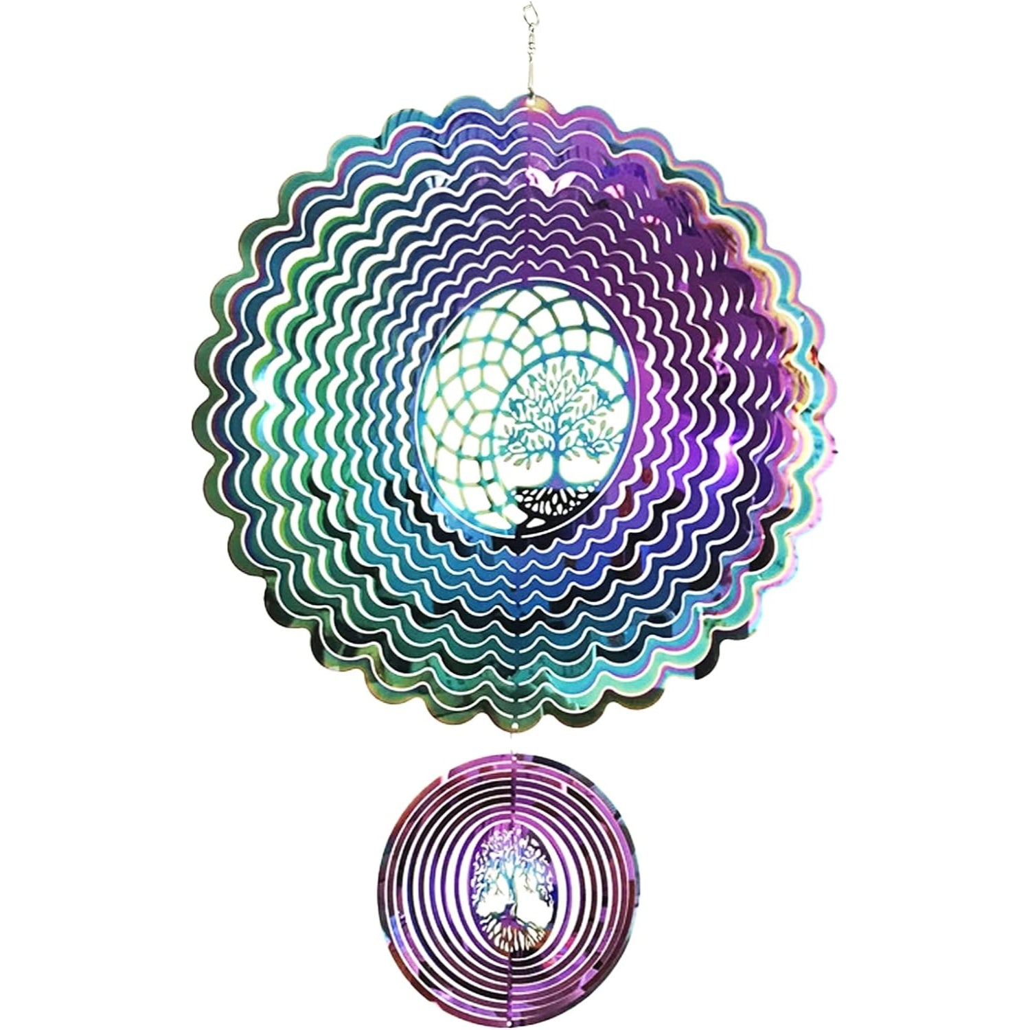 3D Edelstahl Windspiel 25cm Garten Fenster
