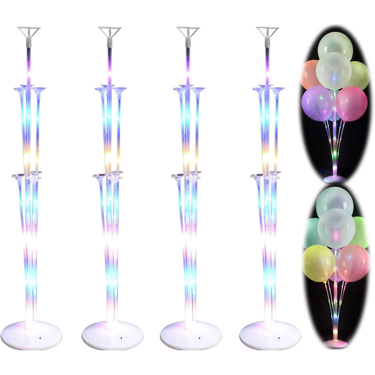 4er LED Luftballon Halter Set Stand Kit für Party Geburtstag Hochzeitsdeko