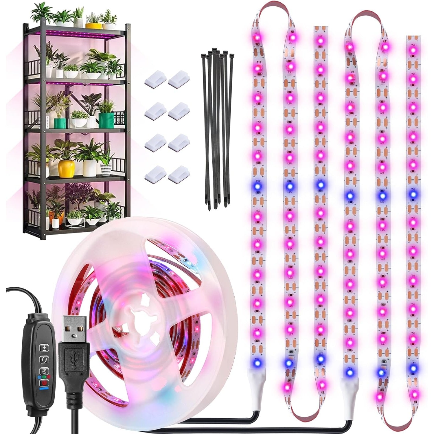 Pflanzenlampe LED Vollspektrum Grow Lampe Auto Timer