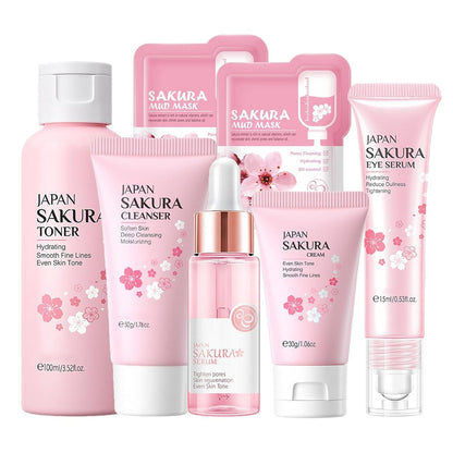 Geschenke Set Sakura 7-tlg Hautpflege für Teenager-Mädchen Frauen Anti Aging
