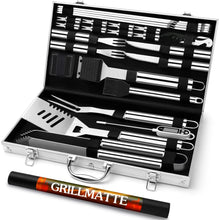 Grillbesteck mit fleischthermometer Grill Zubehörset 26 tlg Geschenke für Männer