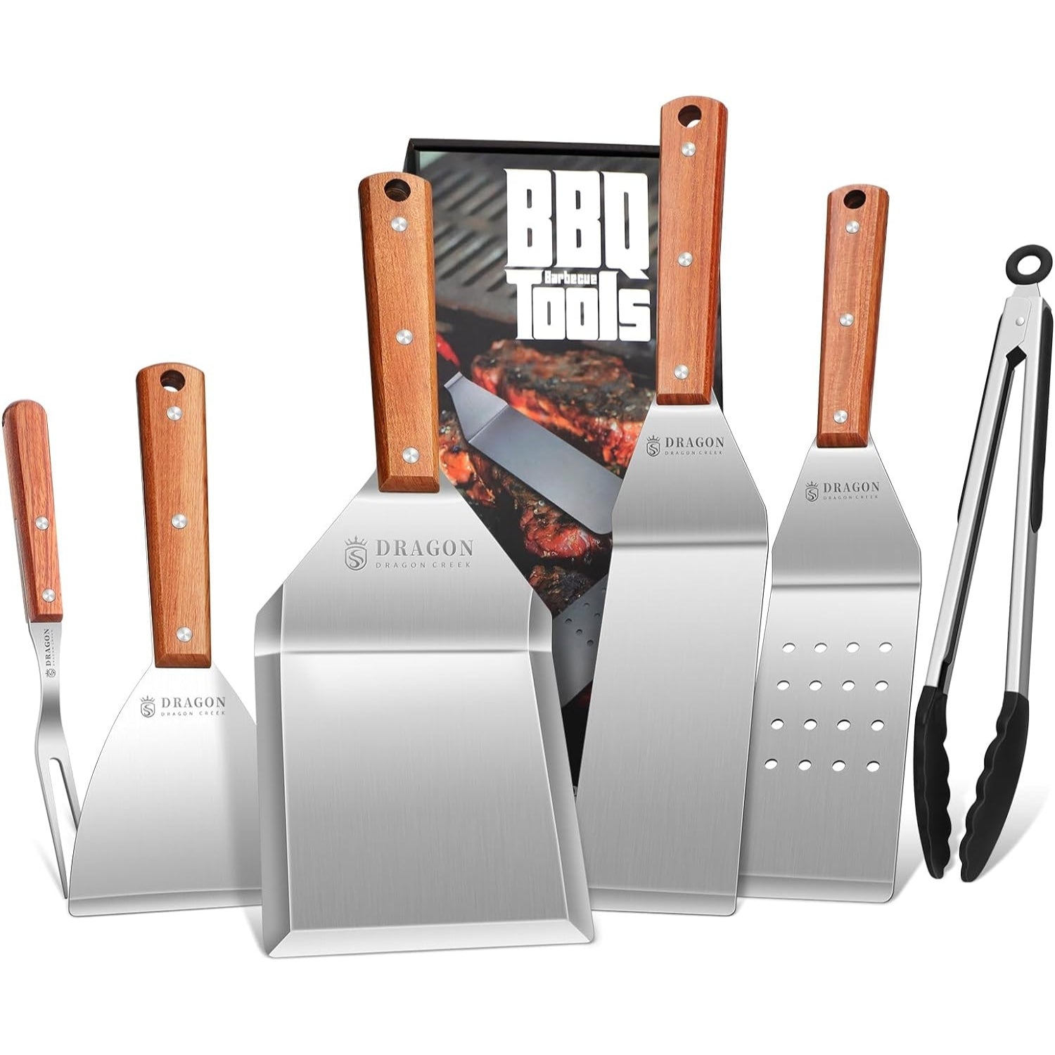 DragonGrill Grillspachtel Set 6tlg Grillzubehör Tragetasche