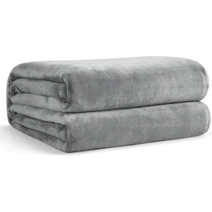 Kuscheldecke flauschig Grau weiche warme Fleecedecke 150x200