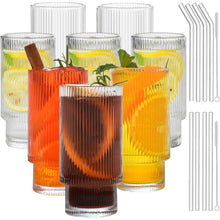 Vintage Cocktailgläser Set mit Glasstrohalme 310ml 8x Set
