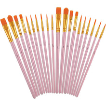 Acryl Pinsel Set 20 Stück 10 Verschiedene Größen Aquarell Stifte Modellbau Rosa