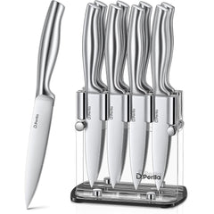 Premium Messerblock mit Messer Steakmesser Set 9-teiliges