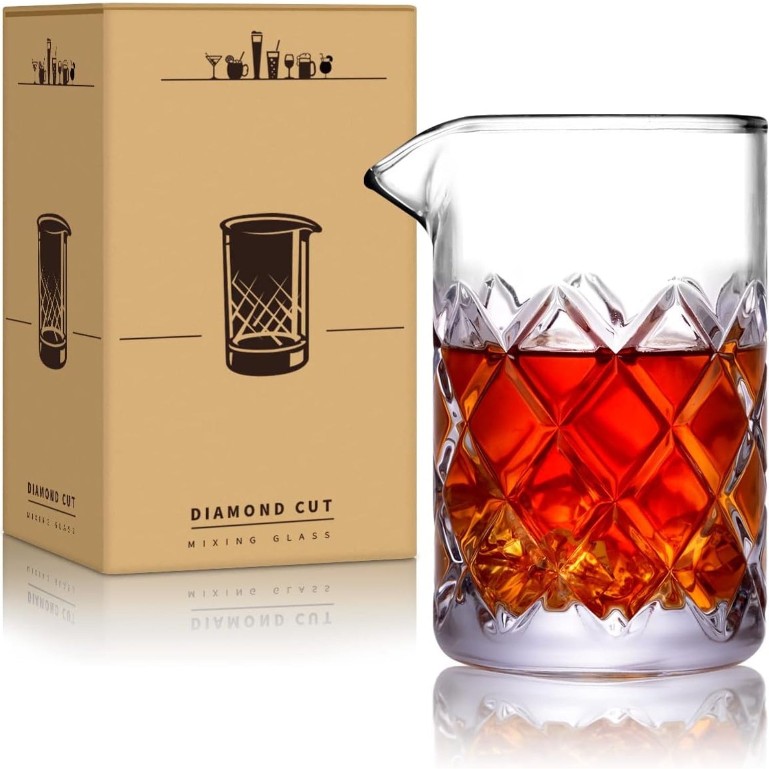 Kristall Cocktail Rührglas 18oz Bar Zubehör Mixglas für Cocktails