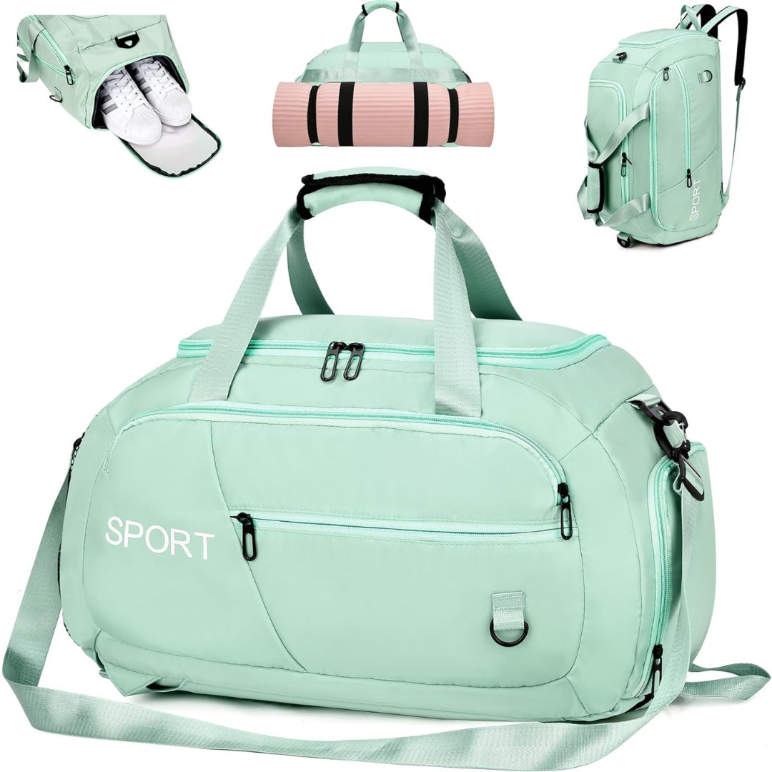Gym Bag 40L Wasserdicht Rucksack Schuhfach Multifunktion Grün