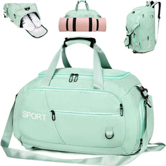 Gym Bag 40L Wasserdicht Rucksack Schuhfach Multifunktion Grün
