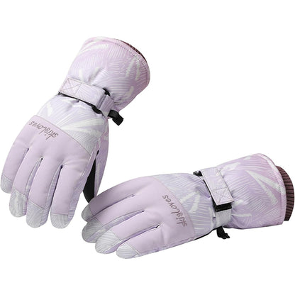 Lila Violett Damen Skihandschuhe Touchscreen Wasserdicht Winter Sporthandschuhe