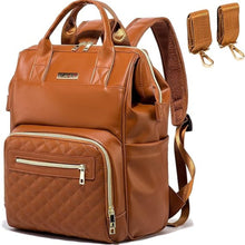 PU Leder Wickelrucksack Großes Fassungsvermögen Wasserdicht Baby Rucksack Braun