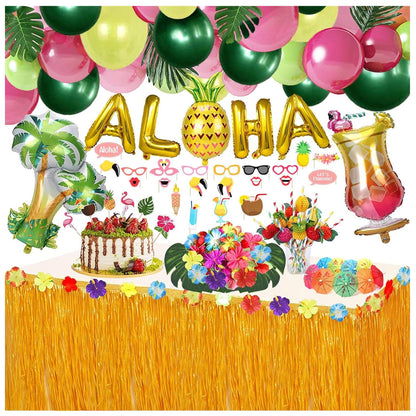 162PCS Hawaii Deko Party Dekoration Set Ballons ALOHA party