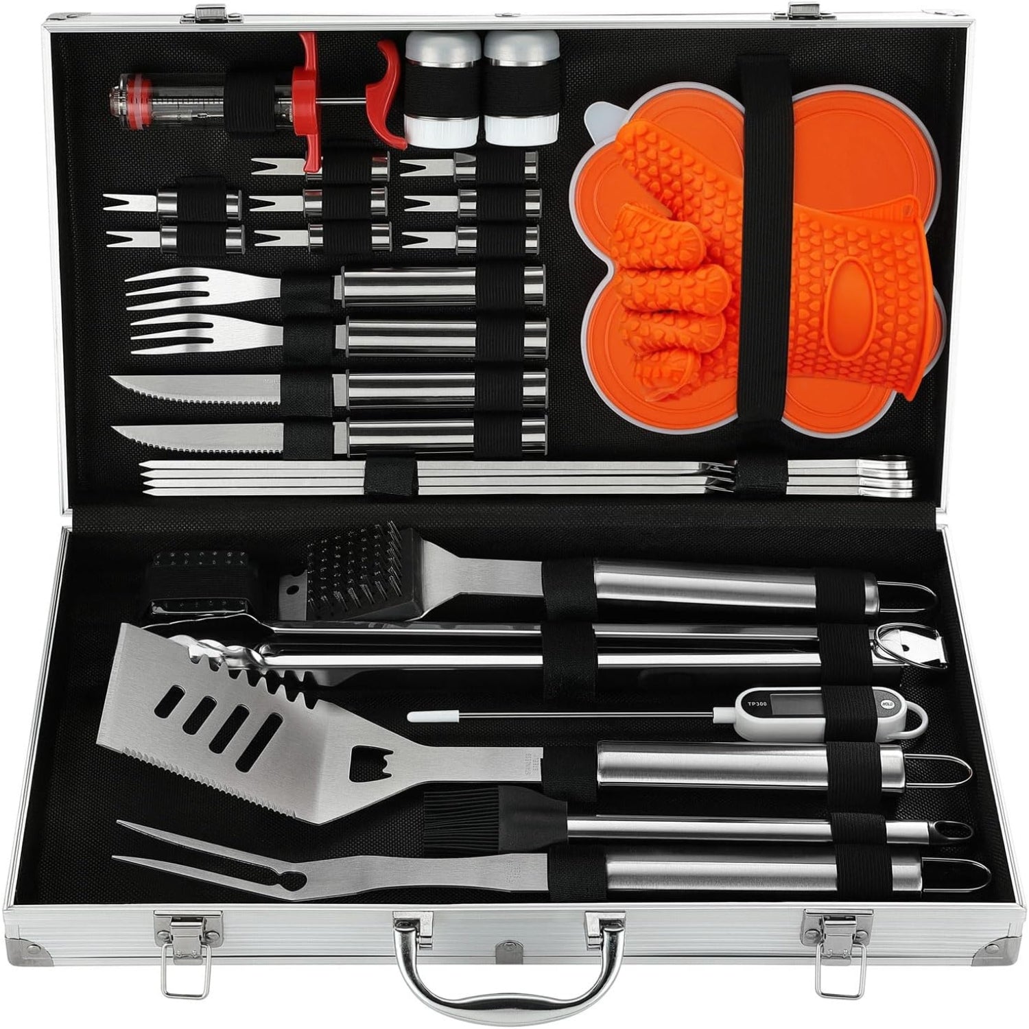 Grillbesteck Set Grill Geschenke 30 Teilig Edelstahl Koffer