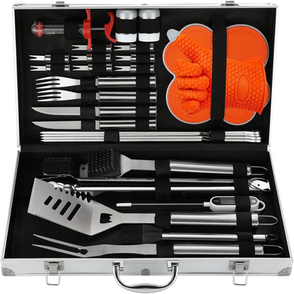 Grillbesteck Set Grill Geschenke 30 Teilig Edelstahl Koffer