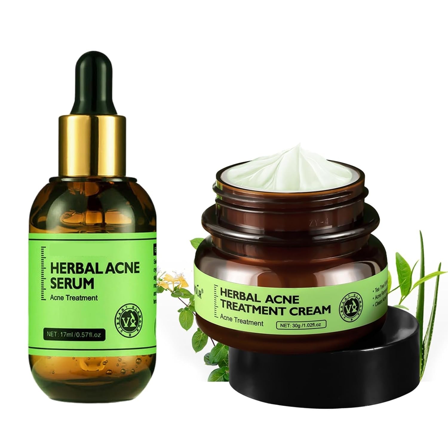 Natürliche Akne Serum Creme Set Gesichtspflege gegen Pickel Narben Männer Frauen
