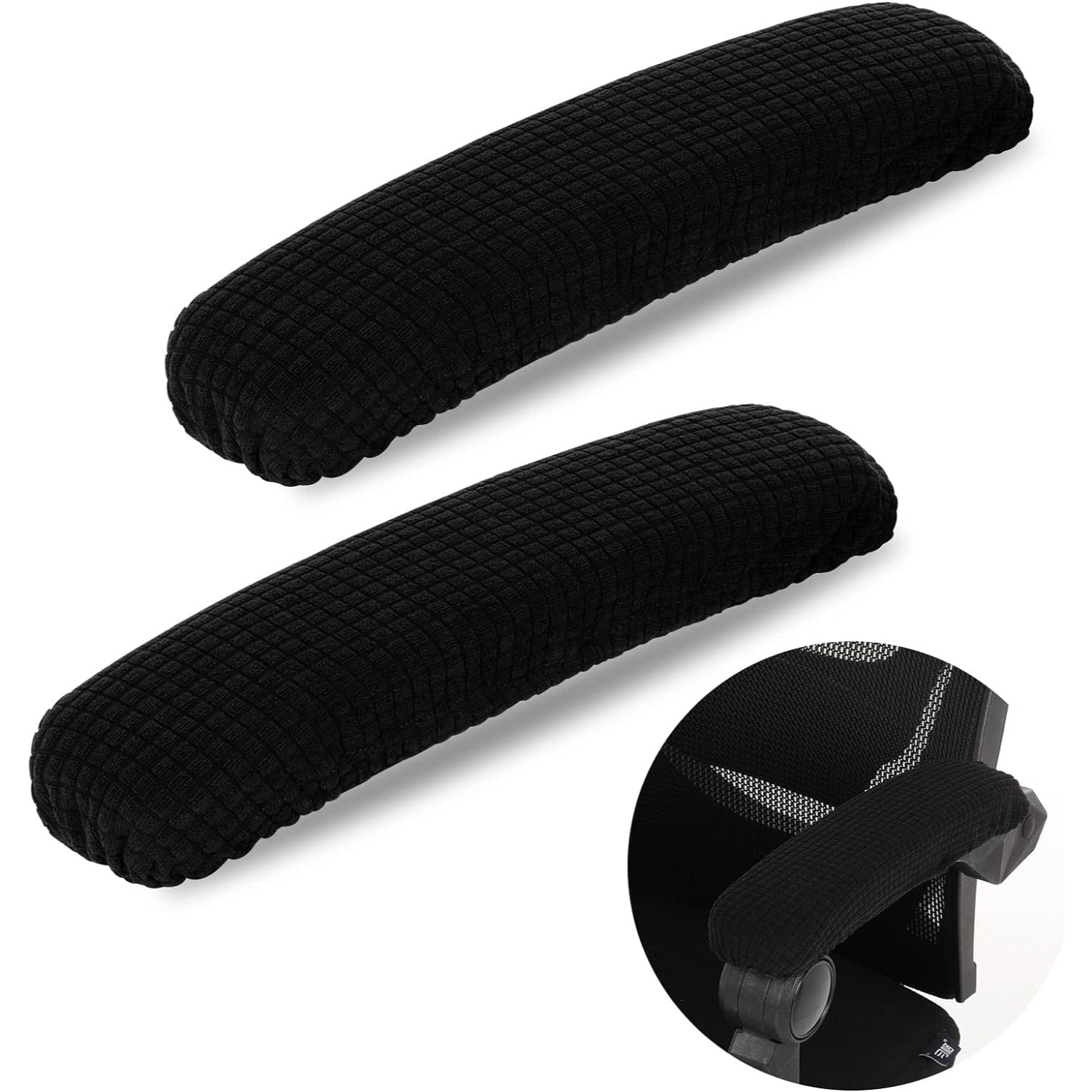 Dehnbare Bürostuhl Armlehne Schutzabdeckungen 2 Stück Polyester Schwarz