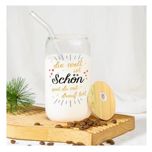 Trinkglas Geschenke für Frauen Mit Deckel & Strohhalm 500ml