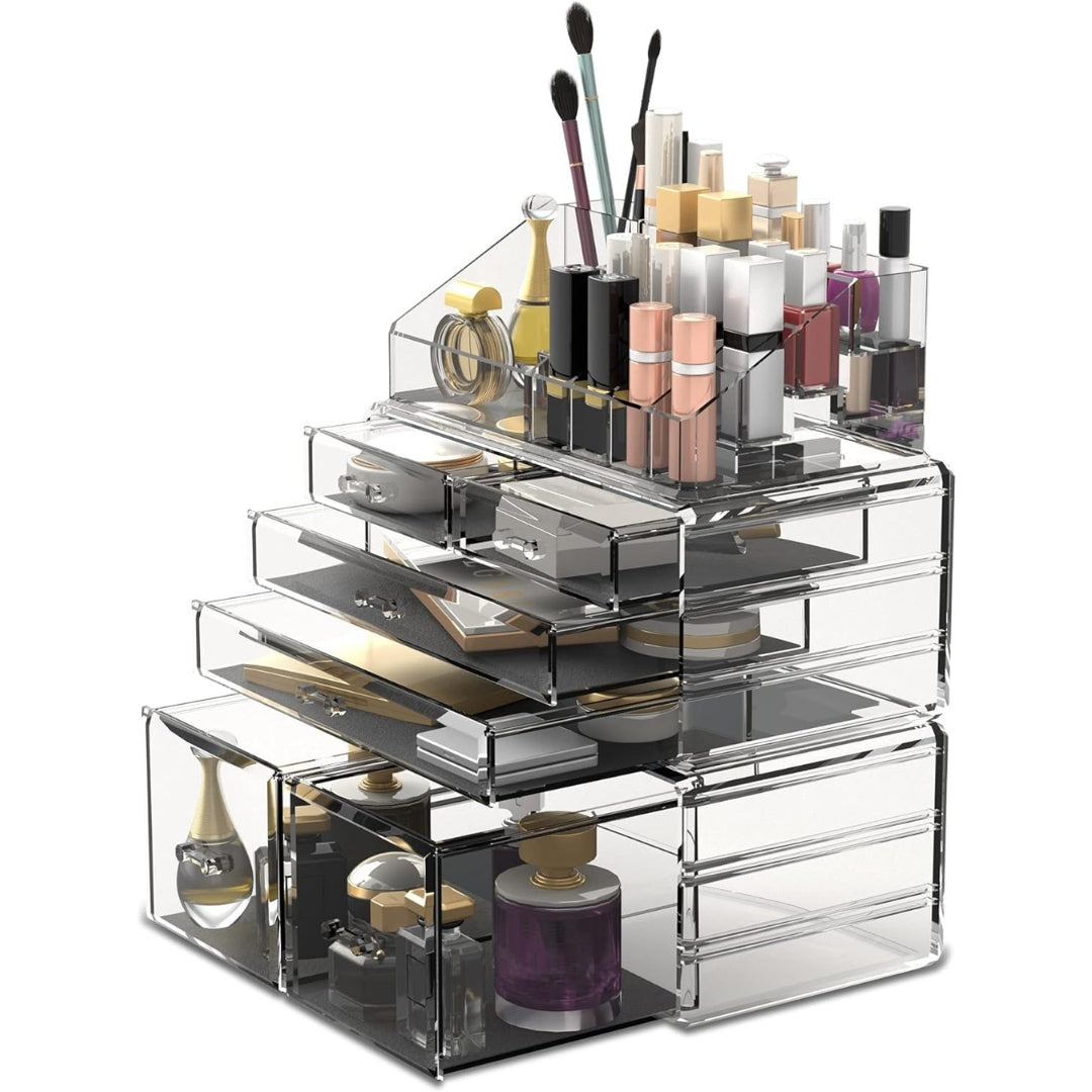 Kosmetik Aufbewahrungsbox Transparent Praktisch Ineinandergreifend 6 Schubladen